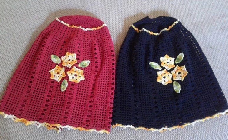 Crochet cylinder cover: 35 ideya at tutorial para palamutihan ang kusina