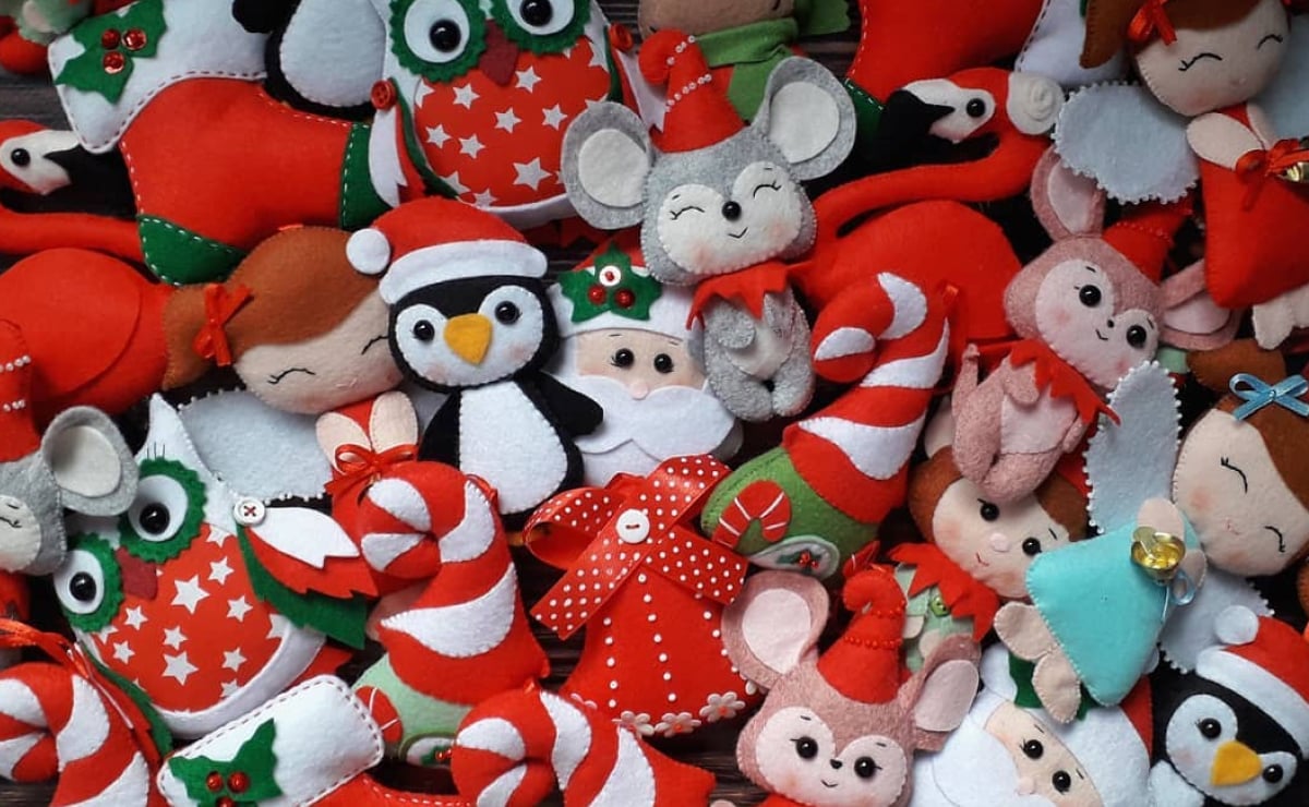 Plstěné vánoční dekorace: 70 inspirací a šablon na zdobení