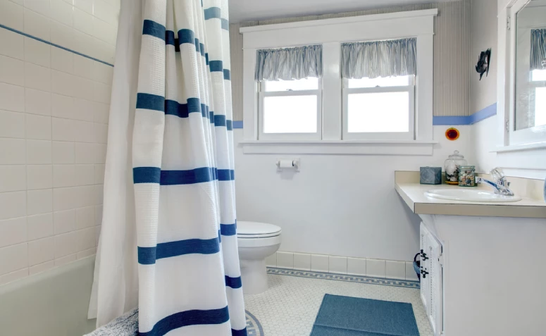 ม่านห้องน้ำ: 70 แรงบันดาลใจสำหรับห้องอาบน้ำและหน้าต่าง