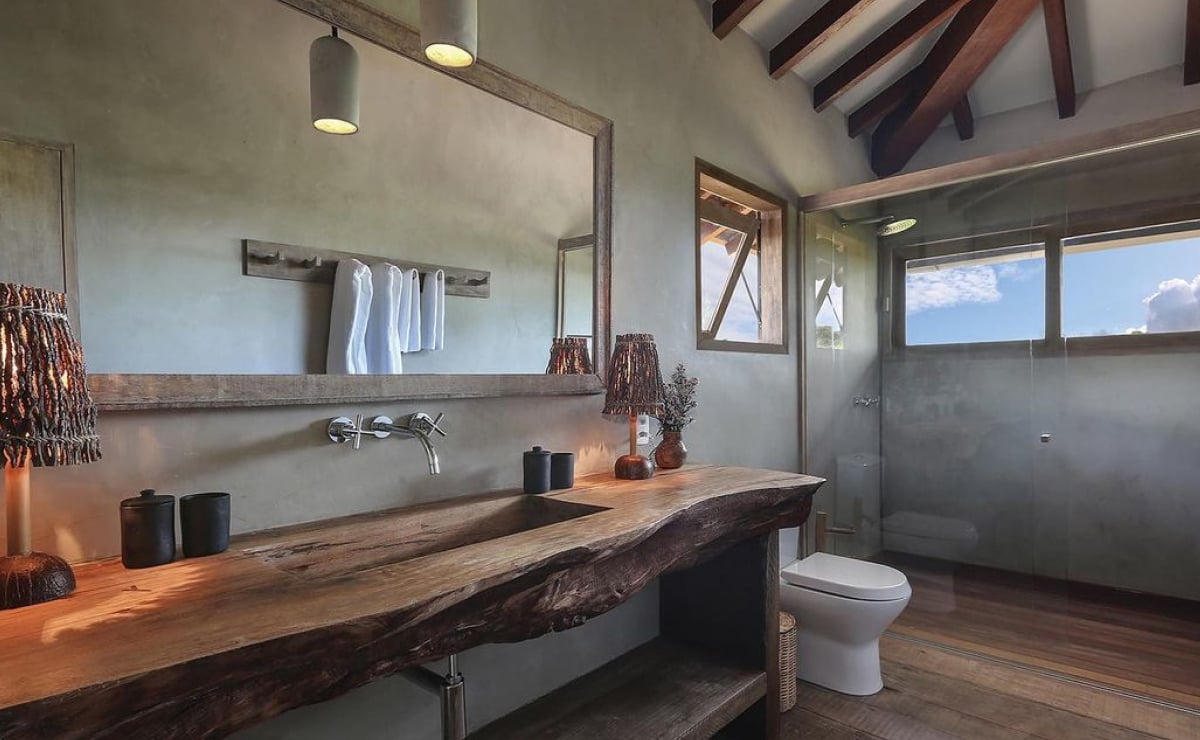 Рустикална бања: 60 ​​идеи кои внесуваат едноставност и шарм во вашиот дом