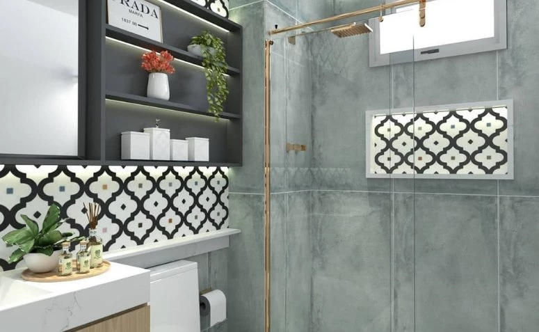 Keramische tegels voor badkamers: 60 voorstellen voor decoratie en innovatie