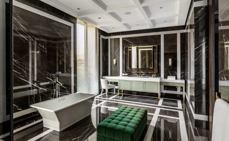 90 luksusa vannas istabas bildes, lai atpūstos ar izsmalcinātību