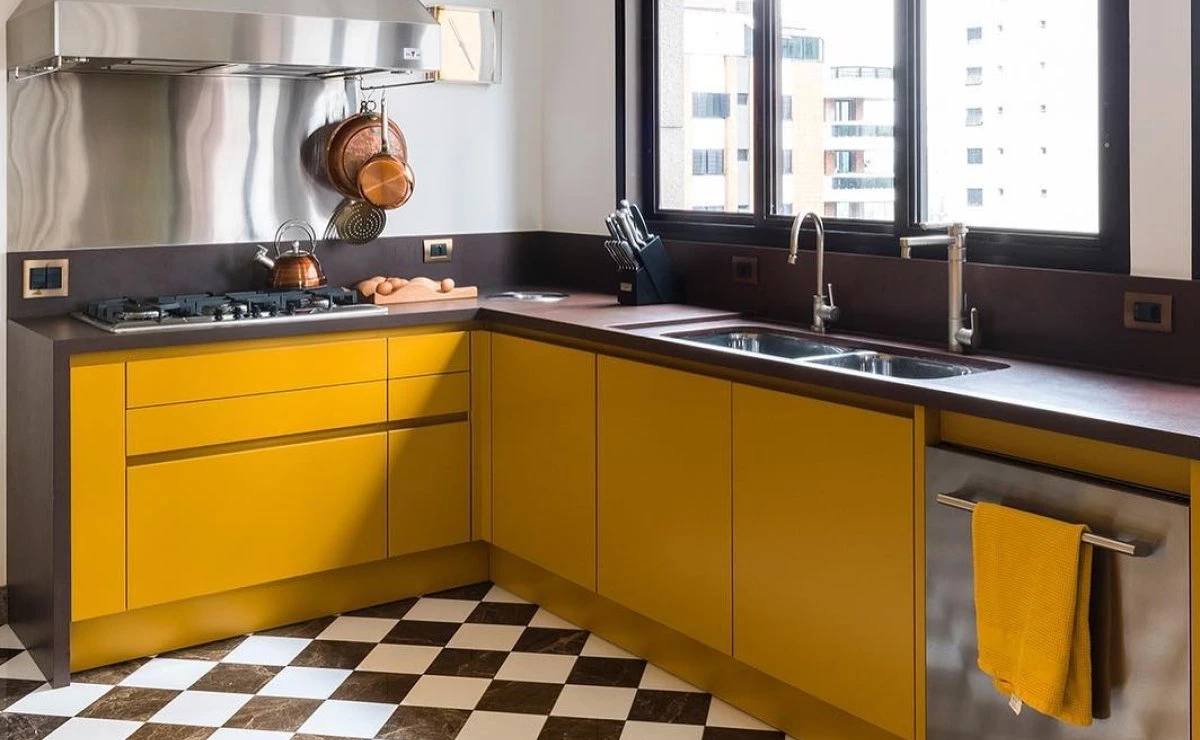 35 آشپزخانه زرد شیک برای فرار از سنتی