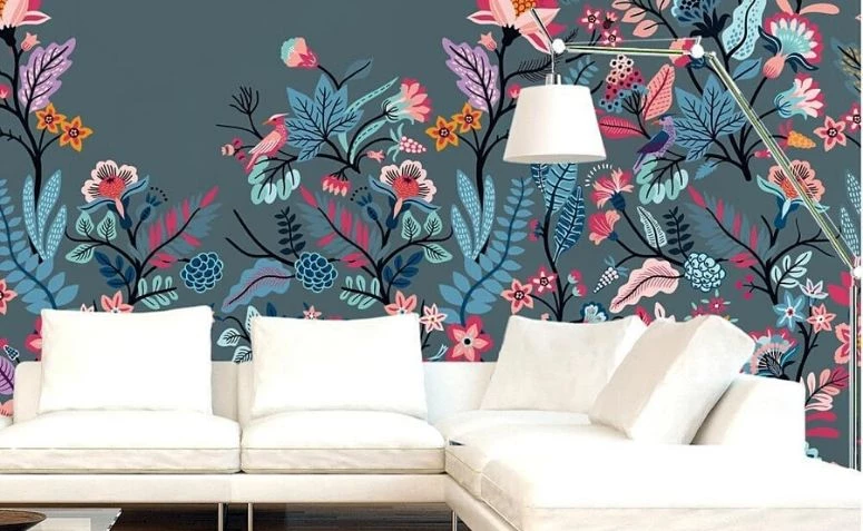花柄の壁紙：どんな部屋にも飾れる60のインスピレーション