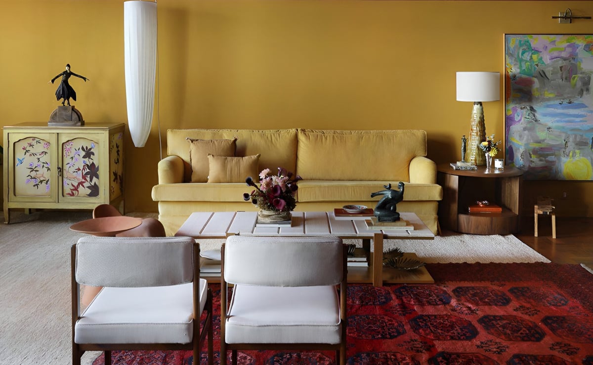 Re-signify the space with the vibrant color ochre
