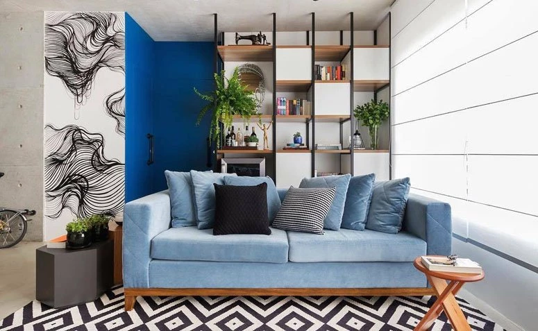 Blue sofa: 55 enchanting models to use the color in your decoration