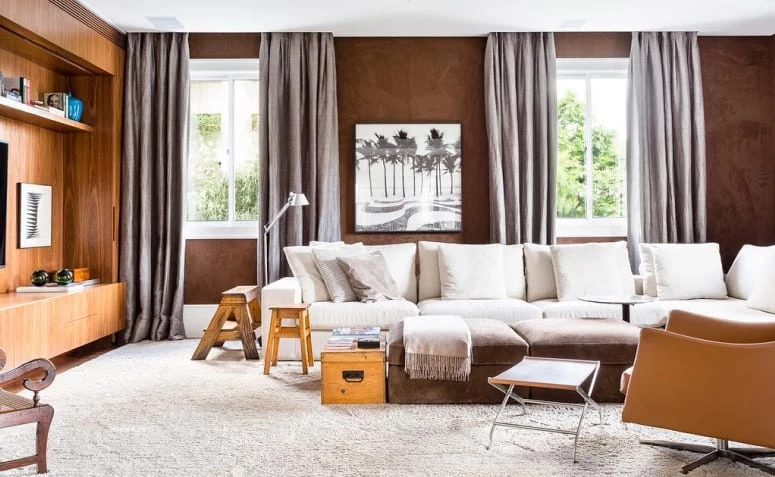 90 ambientes con paredes marrones para cambiar tu decoración