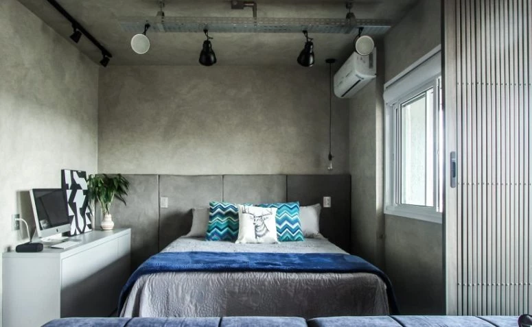 70 idéer för ett sovrum i industriell stil