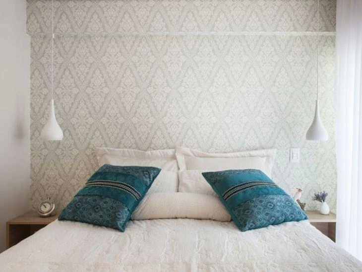 70 kamar tidur ganda dengan wallpaper untuk menginspirasi Anda mendekorasi kamar Anda